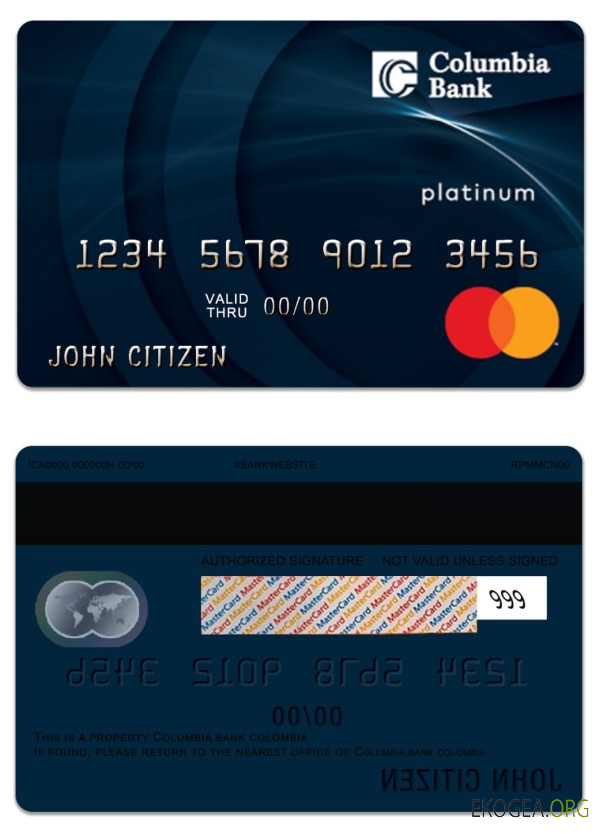 Colombie Columbia Bank Mastercard Platinum